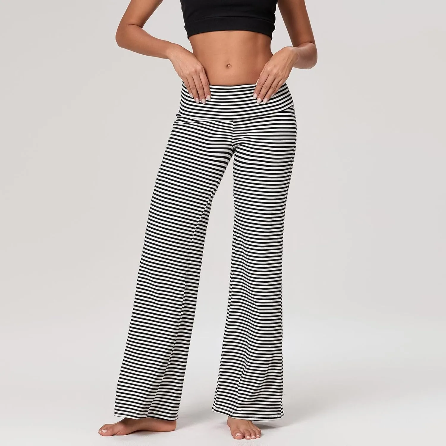 LILTWIST Fold Over Yoga Pants Women Y2k Flare Lounge Leggings Cute Low Rise Bell Bottom Leggings Wide Leg Bootcut Sweatpants