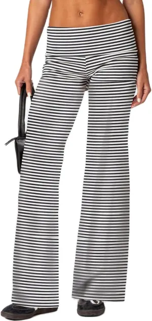 LILTWIST Fold Over Yoga Pants Women Y2k Flare Lounge Leggings Cute Low Rise Bell Bottom Leggings Wide Leg Bootcut Sweatpants