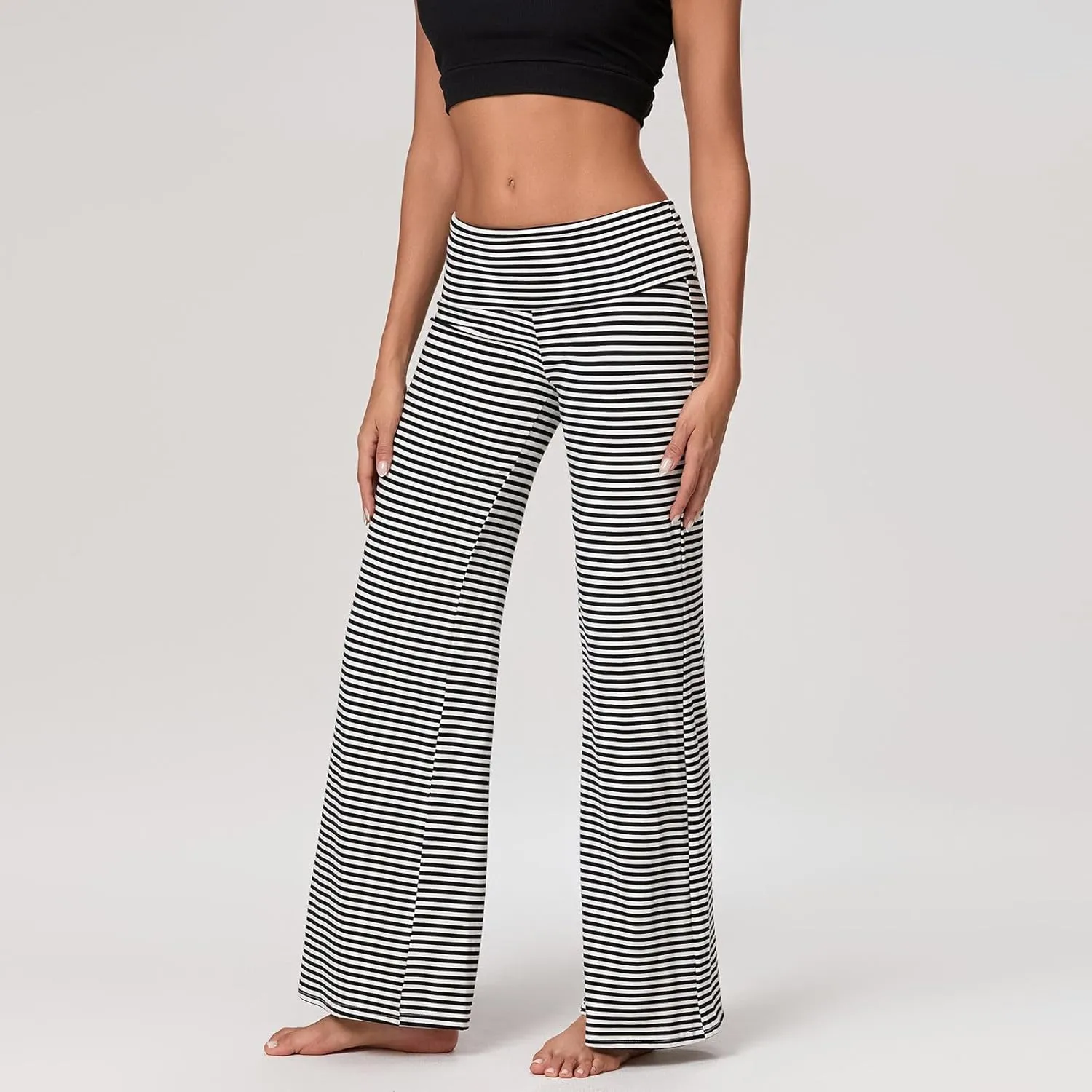 LILTWIST Fold Over Yoga Pants Women Y2k Flare Lounge Leggings Cute Low Rise Bell Bottom Leggings Wide Leg Bootcut Sweatpants