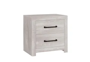 Linwood White Wash Nightstand - Rustic Bedside Table