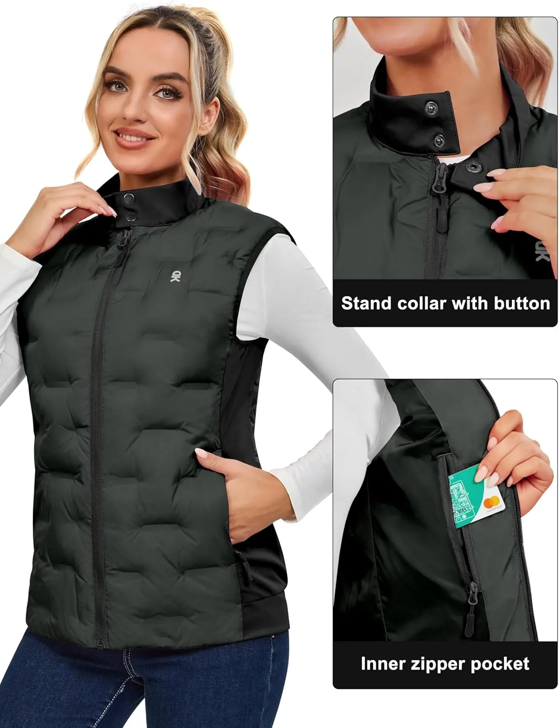 Little Donkey Andy Women's Puffer Vest Lightweight Sleeveless Golf Padded Jacket