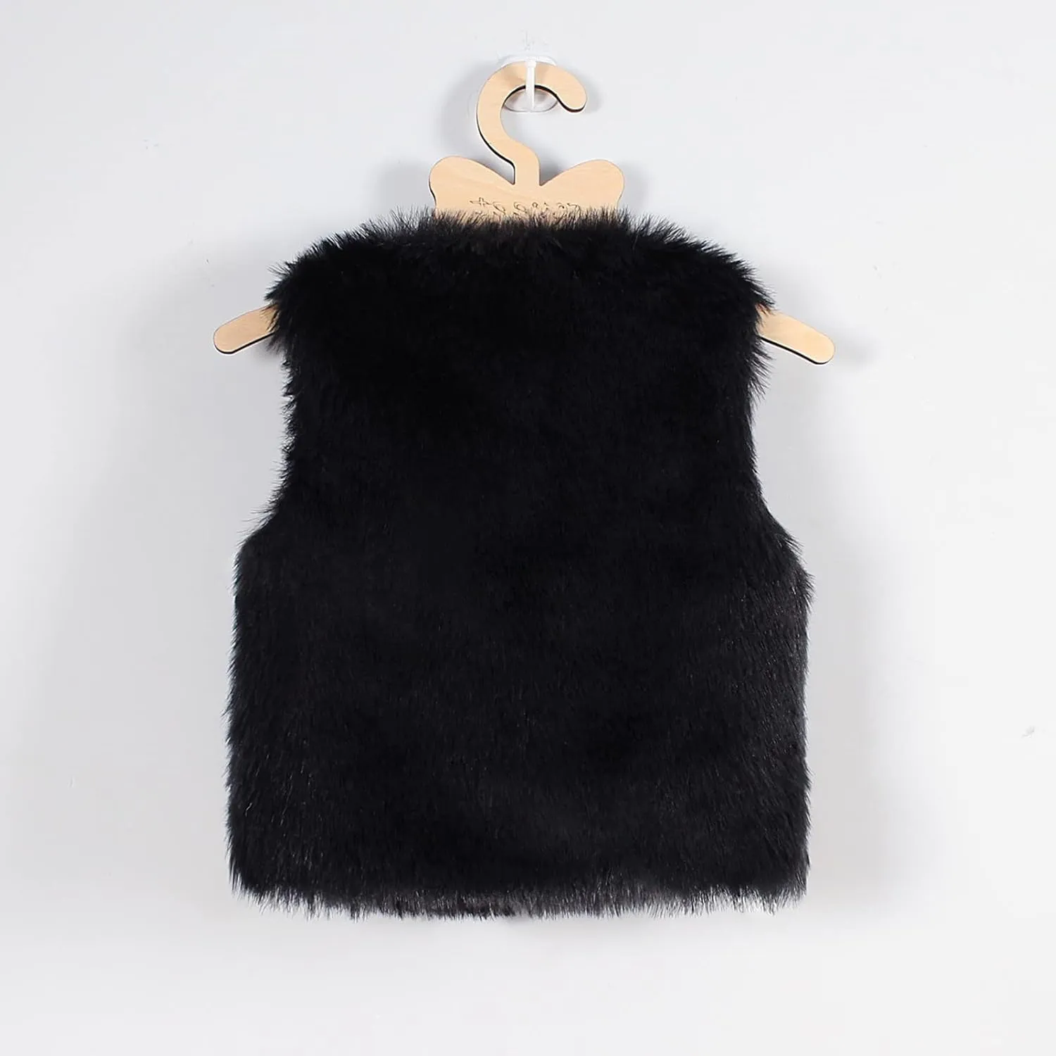 Little Girls Solid Faux-Fur Villus Fleece Vest Jacket Winter Stylish Thick Warm Waistcoat 1-6 Years