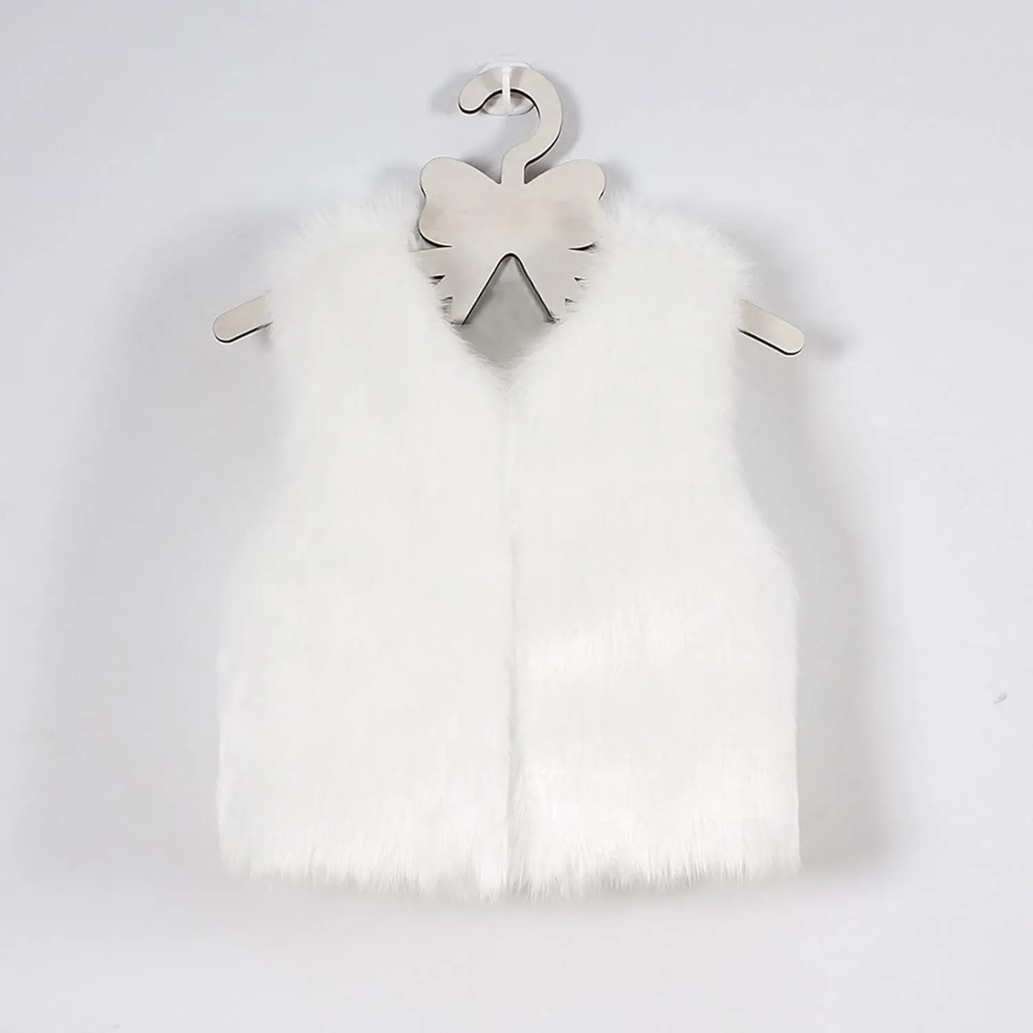 Little Girls Solid Faux-Fur Villus Fleece Vest Jacket Winter Stylish Thick Warm Waistcoat 1-6 Years