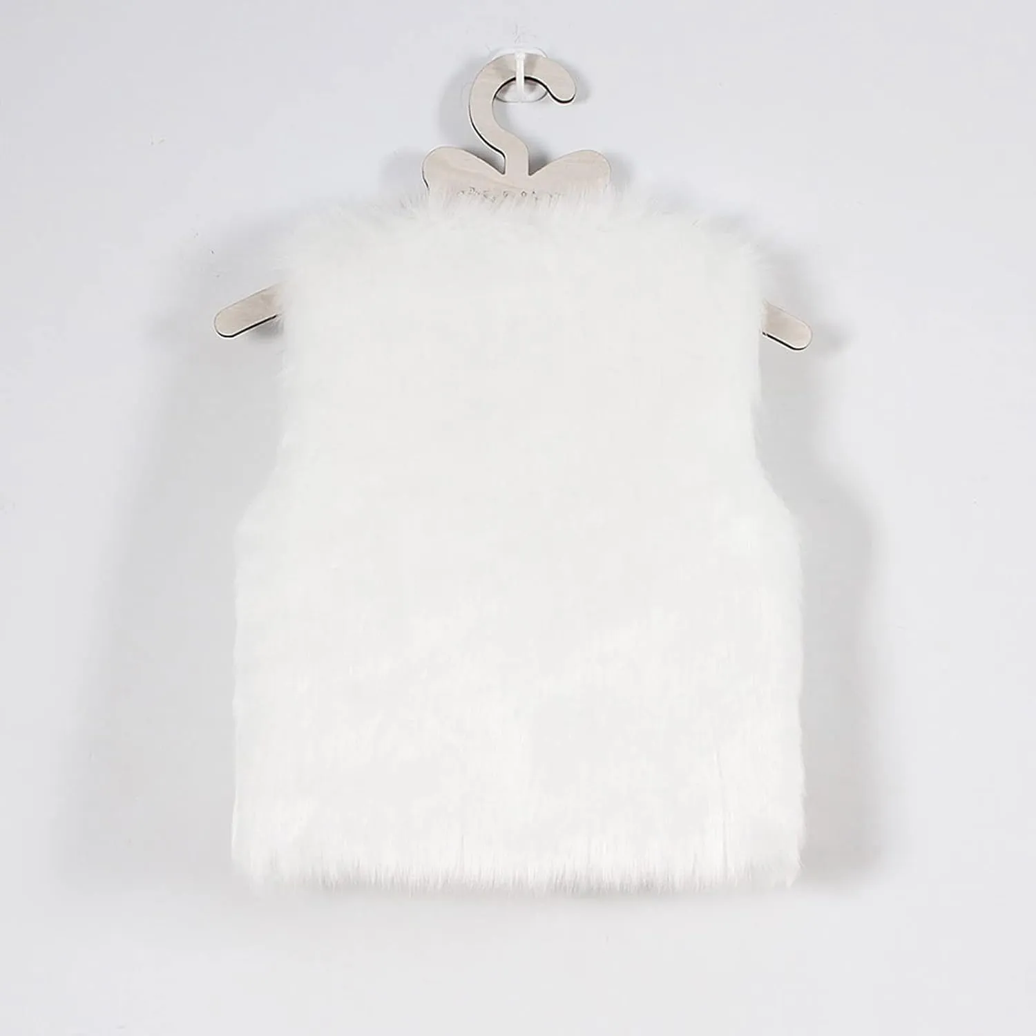 Little Girls Solid Faux-Fur Villus Fleece Vest Jacket Winter Stylish Thick Warm Waistcoat 1-6 Years
