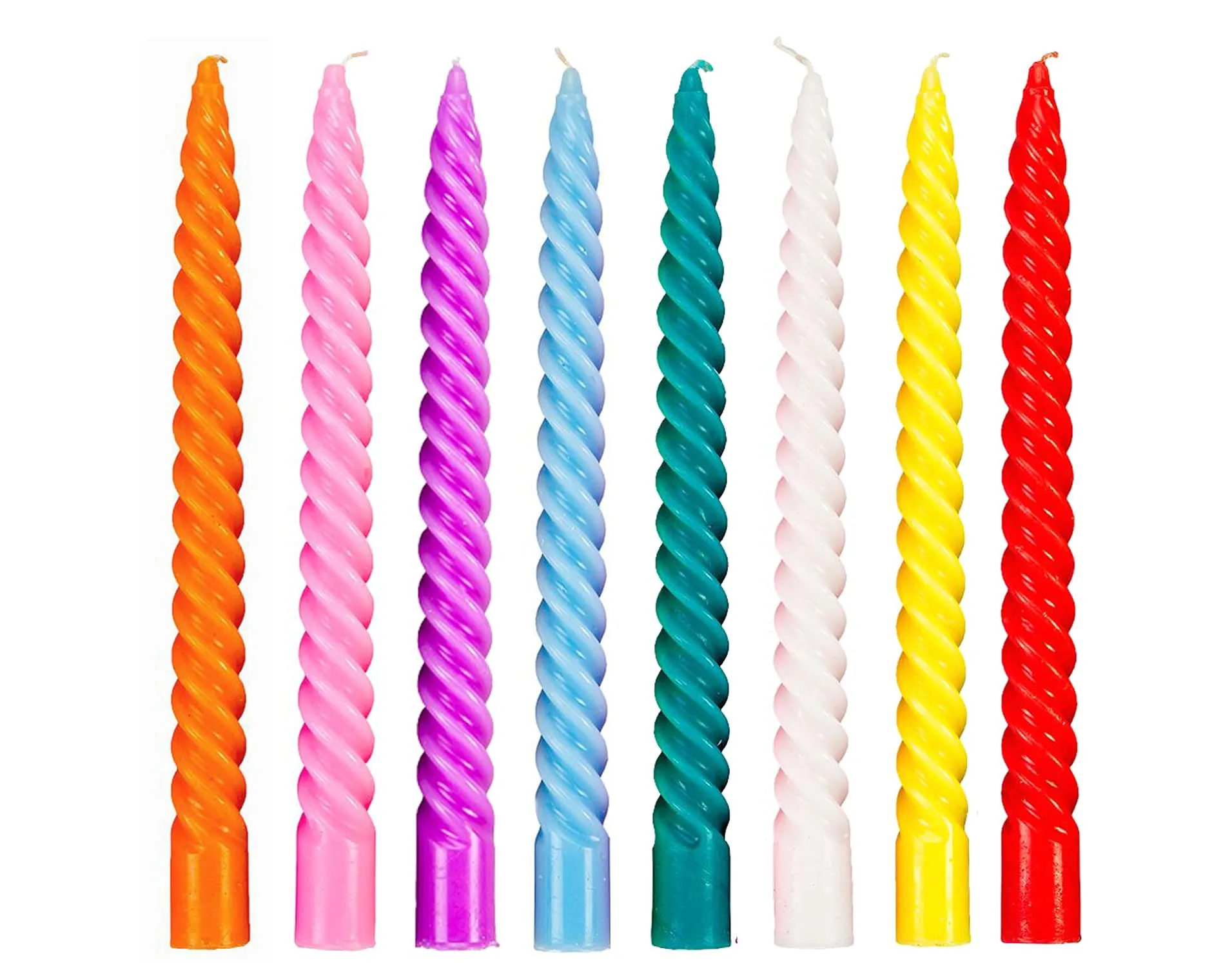 LUCES Paraffin Wax Red Spiral Candles Stick Taper Smokeless Dripless Scented Twisted for Party Home Dinner Table Decor Set of 8 Burn Time 8 Hour