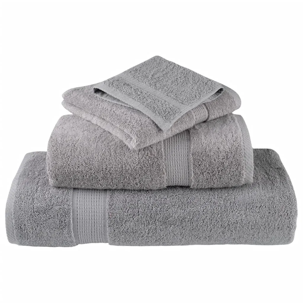 Luxurious vidaXL 8 Piece Premium Towel Set SOLUND Grey 600 gsm - Ultra-Soft, Highly Absorbent, OEKO-TEX Certified Cotton Towels