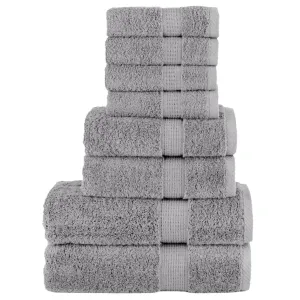 Luxurious vidaXL 8 Piece Premium Towel Set SOLUND Grey 600 gsm - Ultra-Soft, Highly Absorbent, OEKO-TEX Certified Cotton Towels