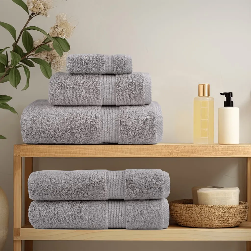 Luxurious vidaXL 8 Piece Premium Towel Set SOLUND Grey 600 gsm - Ultra-Soft, Highly Absorbent, OEKO-TEX Certified Cotton Towels