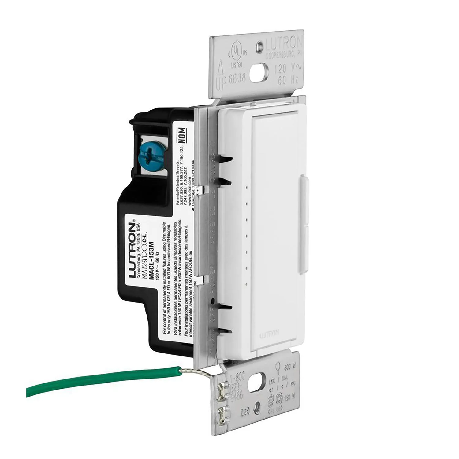 Maestro LED  Dimmer Switch, 150-Watt, Single Pole or Multi-Location, White