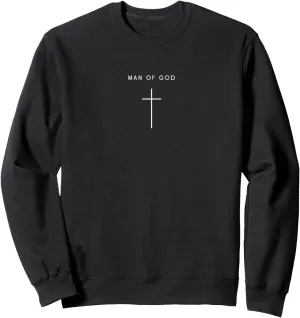 Man Of God Cross - Minimalist Christian Religious Jesus Sweatshirt