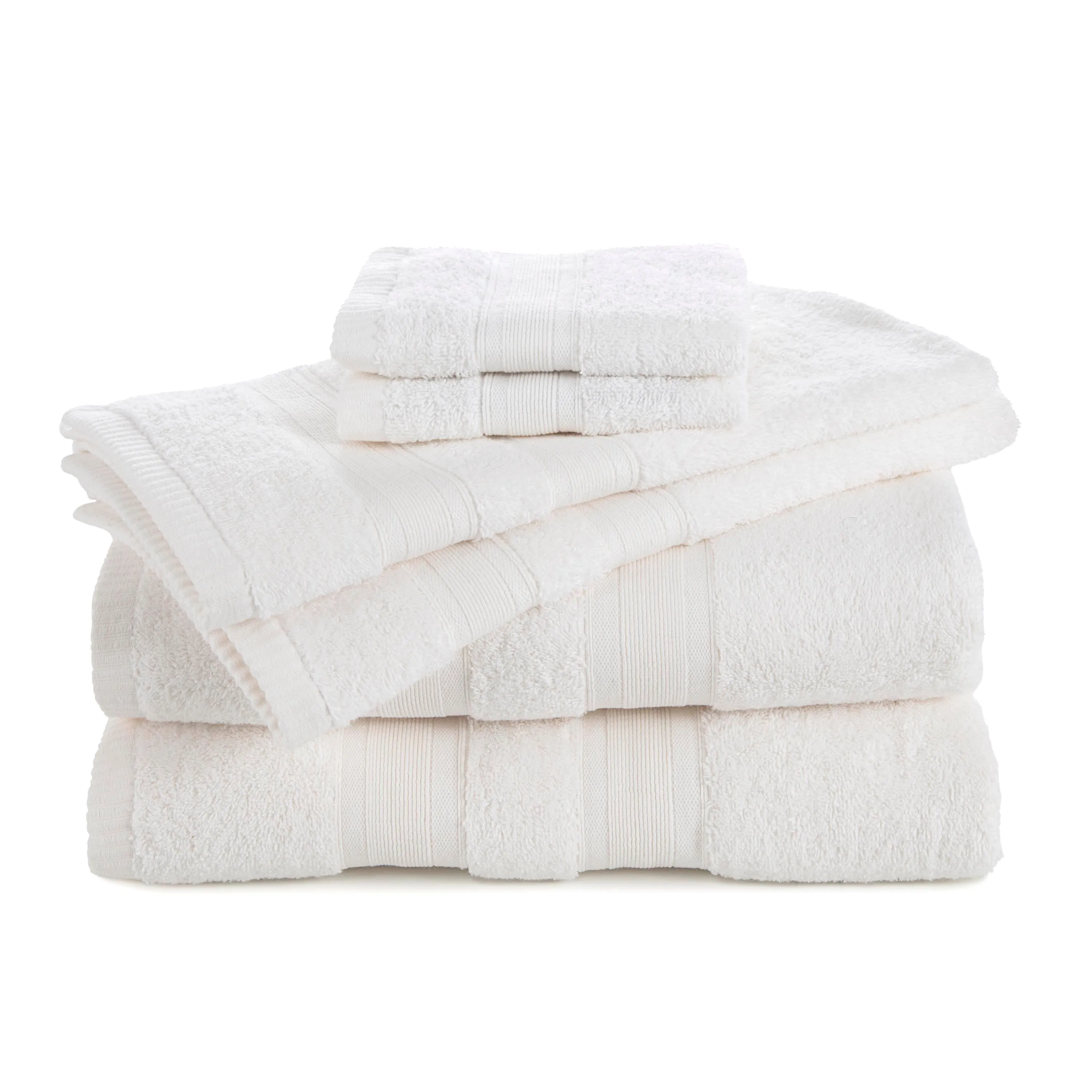 Martex Clean Essentials Solid Low Lint 6-Pack Towel Set