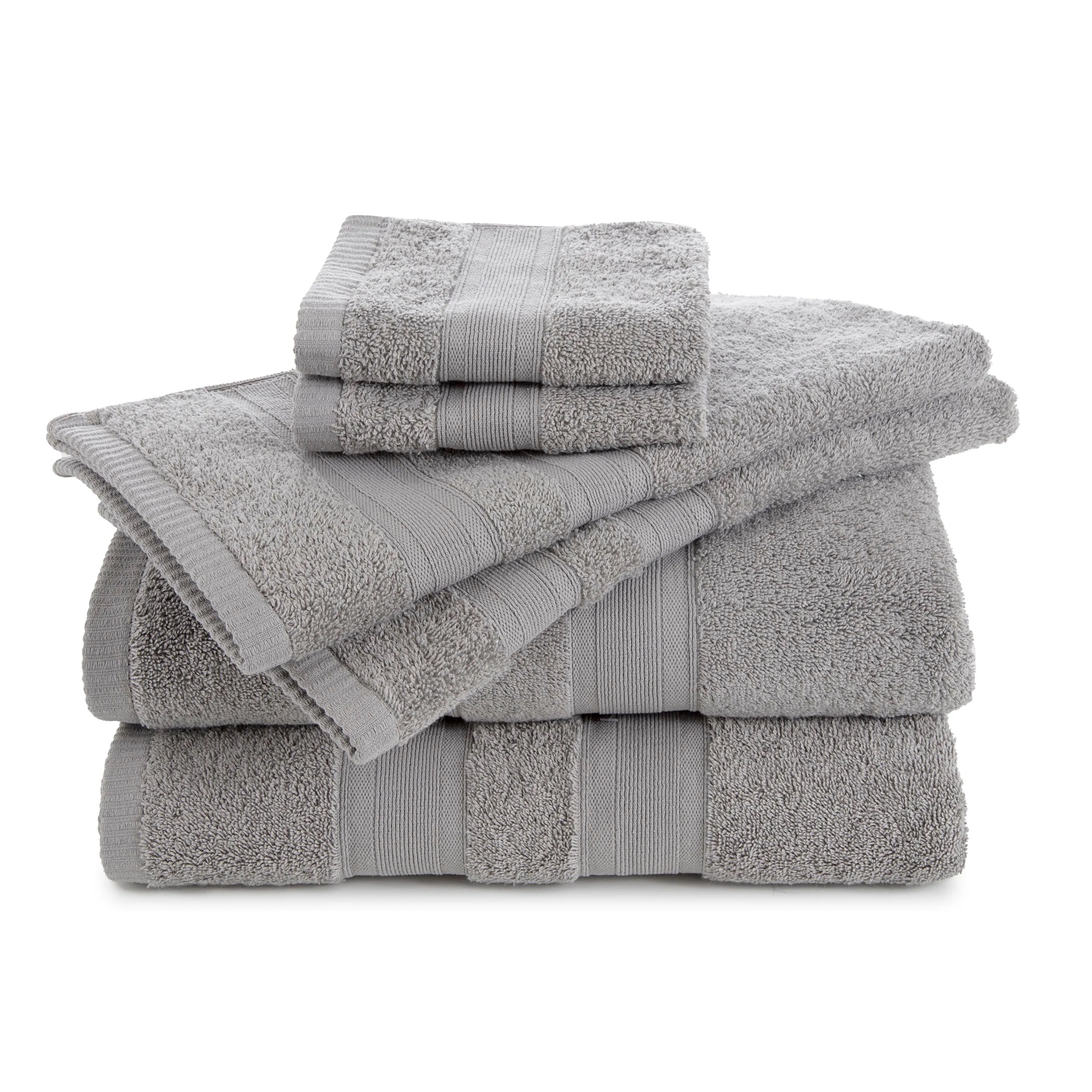 Martex Clean Essentials Solid Low Lint 6-Pack Towel Set