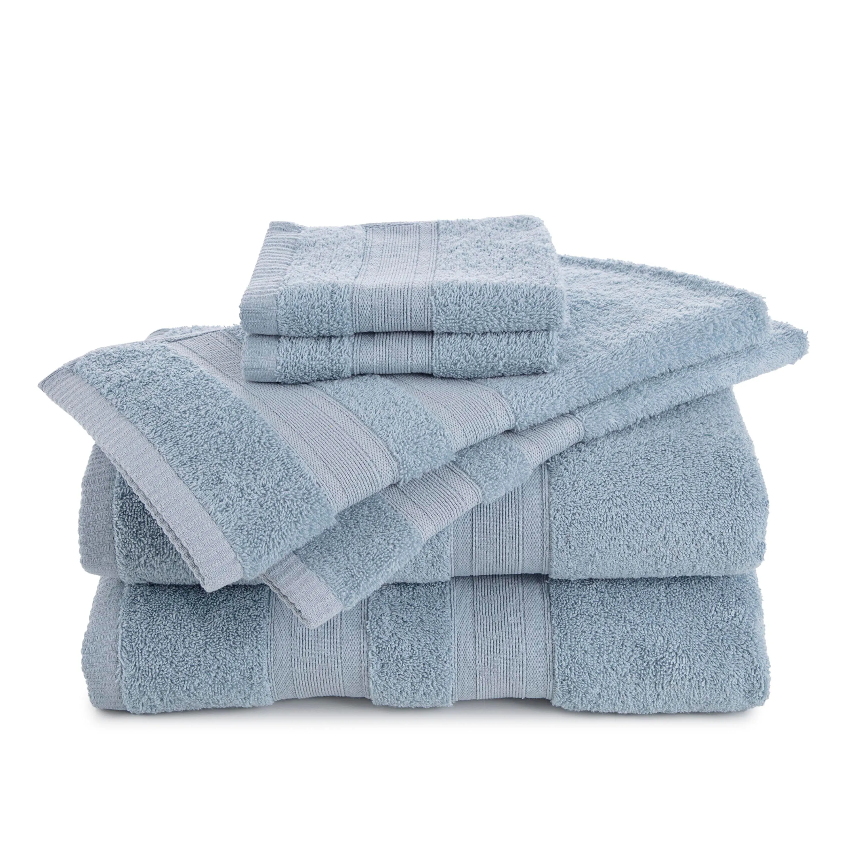 Martex Clean Essentials Solid Low Lint 6-Pack Towel Set