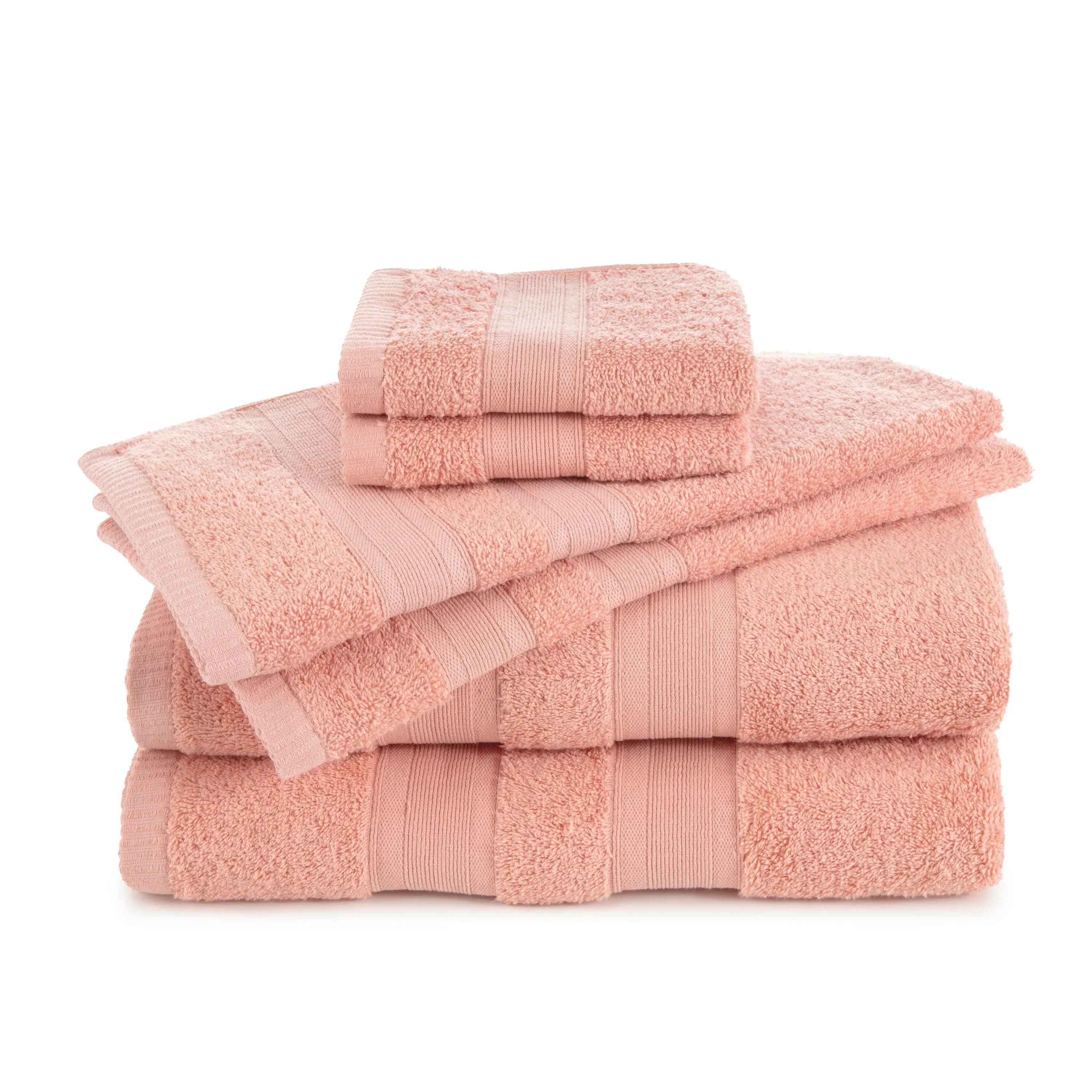 Martex Clean Essentials Solid Low Lint 6-Pack Towel Set