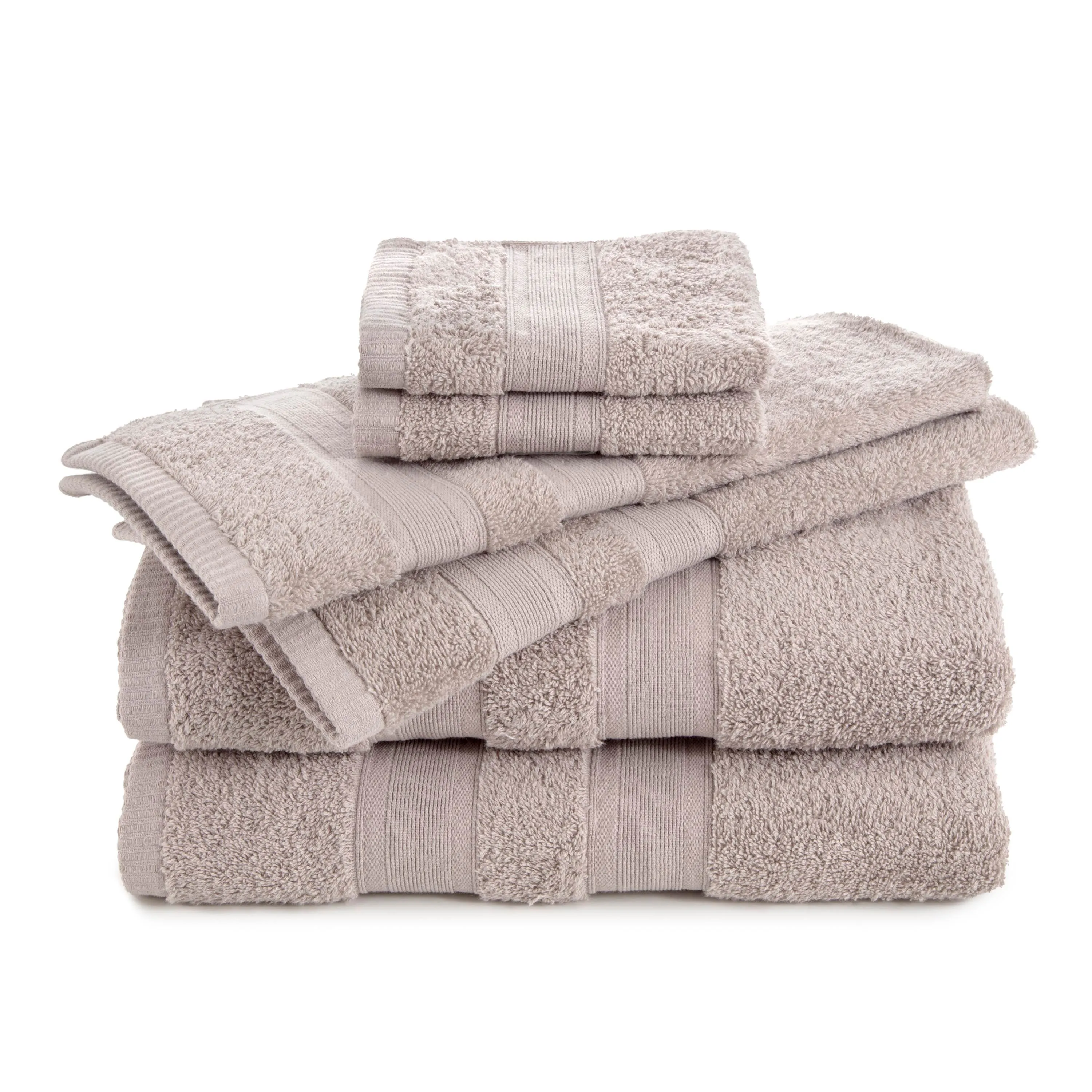 Martex Clean Essentials Solid Low Lint 6-Pack Towel Set