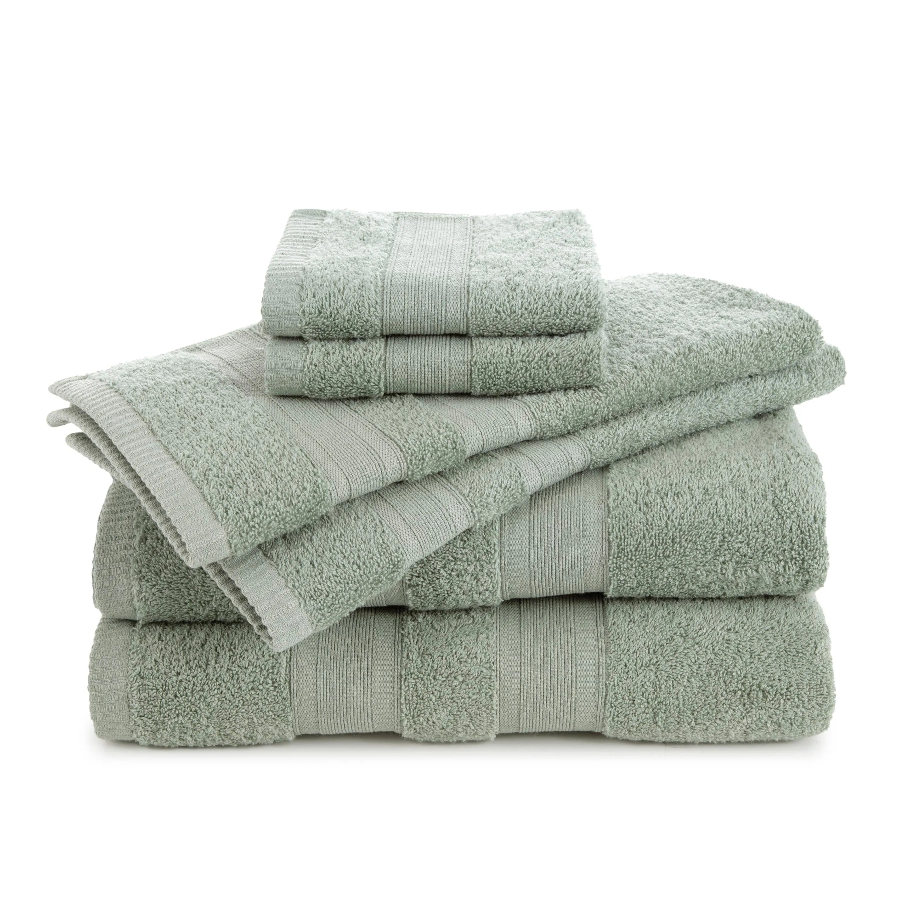 Martex Clean Essentials Solid Low Lint 6-Pack Towel Set