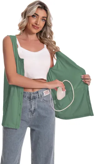 Mastectomy Top Tank with Drain Pockets Post Surgery Recovery Must Haves Clothing Comfy Sleeveless Shirts