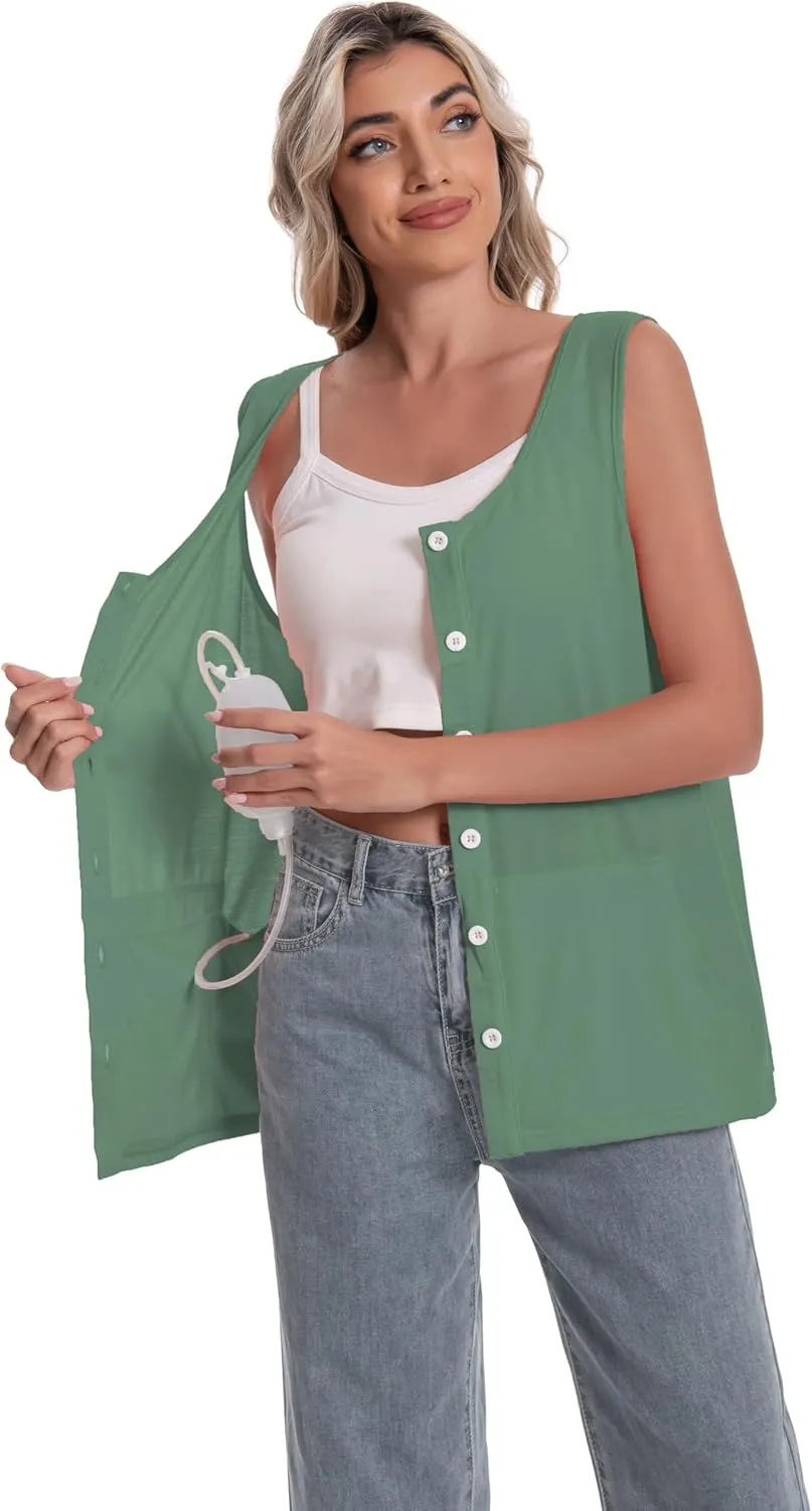Mastectomy Top Tank with Drain Pockets Post Surgery Recovery Must Haves Clothing Comfy Sleeveless Shirts