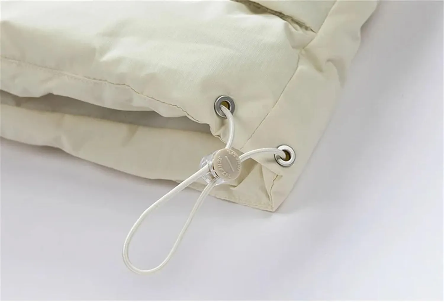 Men Stand Collar Drawstring Zipper Cotton-Padded Vintage Zipper Pockets Solid Parka Coat