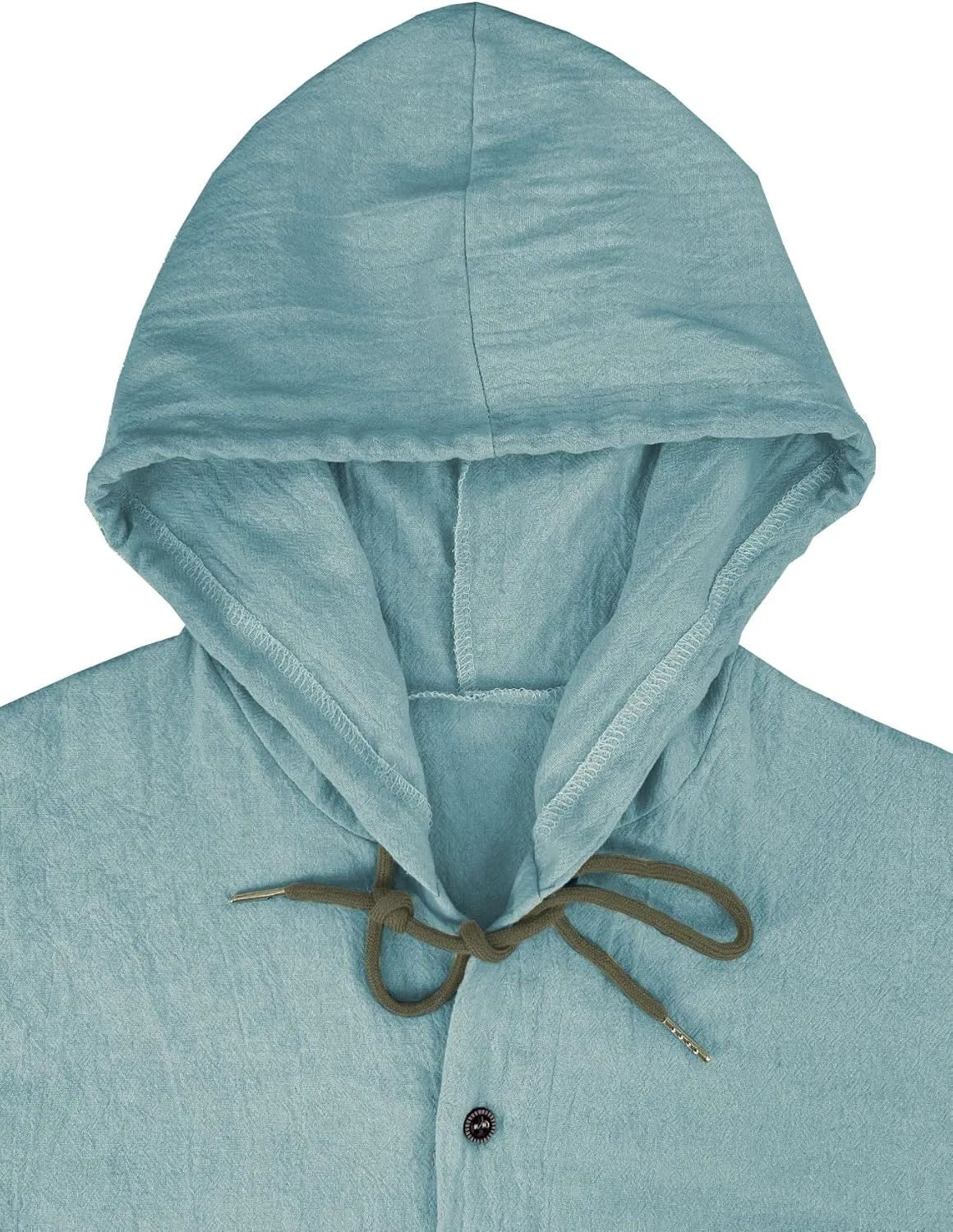 Men's Casual Linen Button - Down: Long Sleeve, Roll - Up, Hooded Tops for Summer Beach