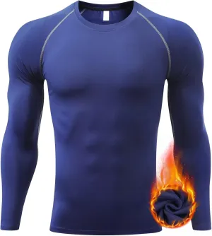 Mens Thermal Shirts Long Sleeve UPF 50  Running Cycling Ski Base Layer Top,Sweat Wicking Cool
