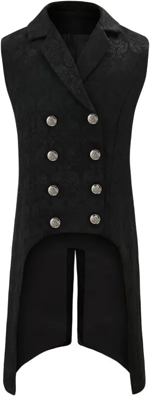 Mens Victorian Suit Vest Steampunk Gothic Medieval Waistcoat Costume