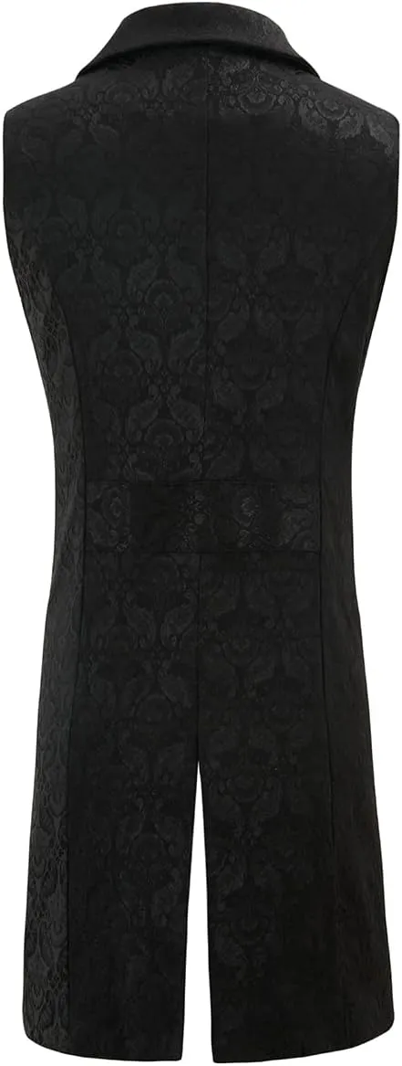 Mens Victorian Suit Vest Steampunk Gothic Medieval Waistcoat Costume