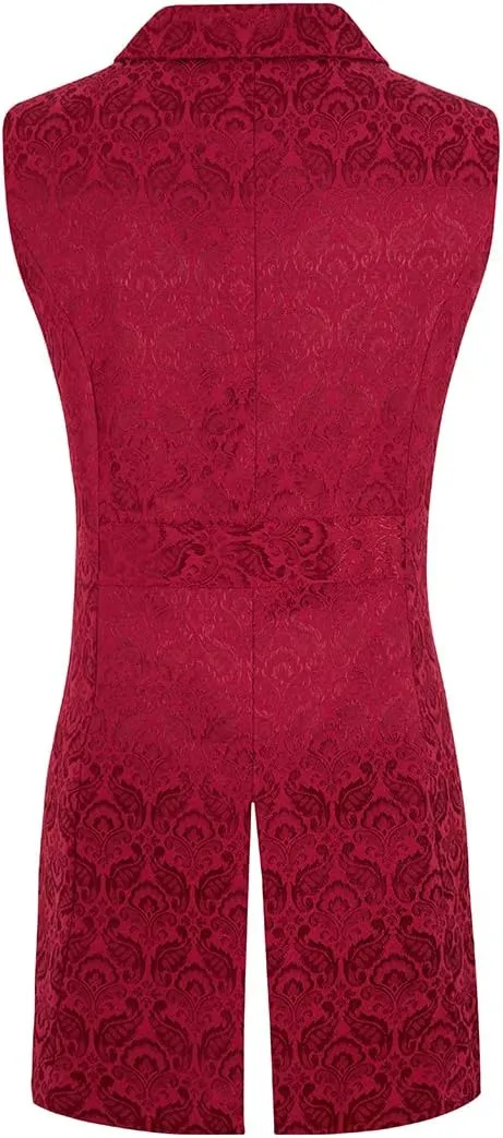 Mens Victorian Suit Vest Steampunk Gothic Medieval Waistcoat Costume