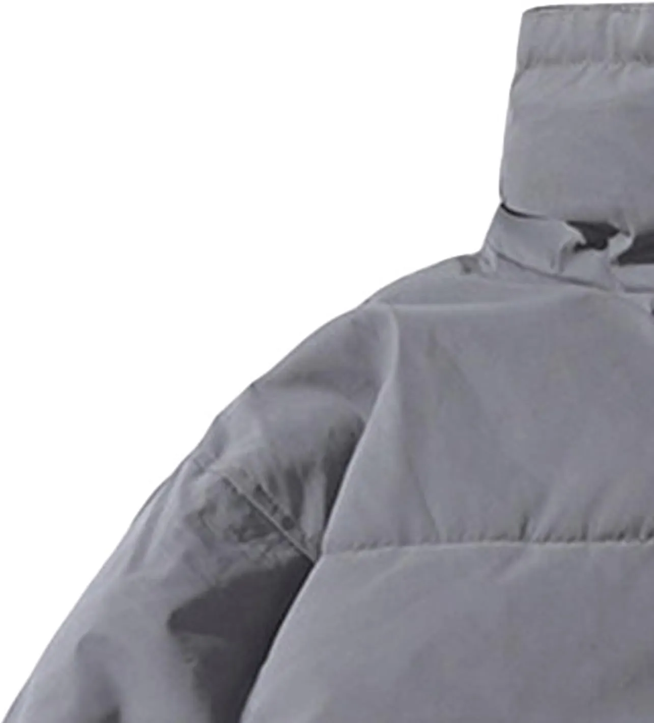 Men's Winter Cotton Padded Jacket Casual Quilted Stand Collar Coat Male Warm Zipper Reflective Drawstring Jacket