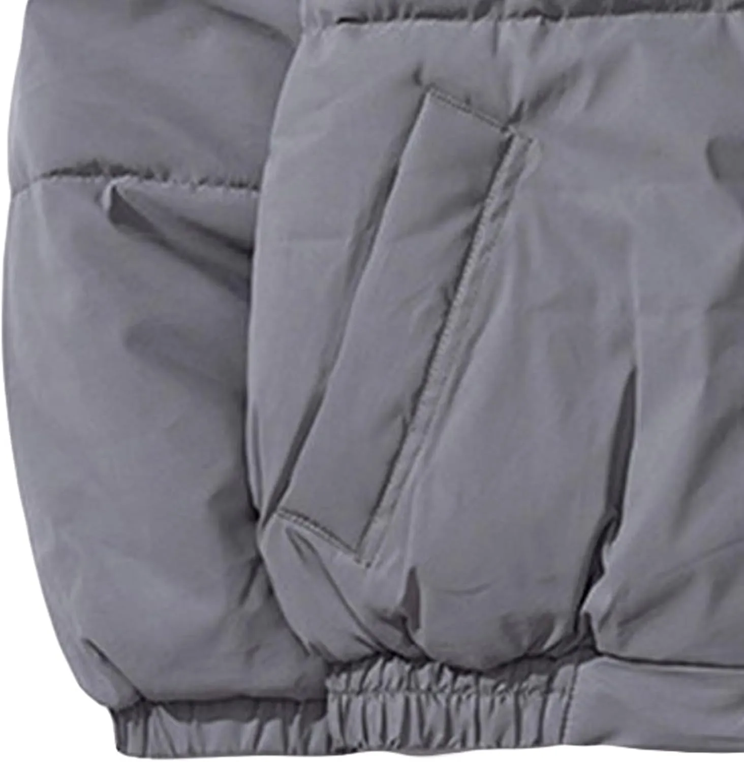 Men's Winter Cotton Padded Jacket Casual Quilted Stand Collar Coat Male Warm Zipper Reflective Drawstring Jacket