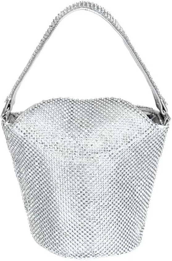 Mini Diamond Shining Bucket Evening Bag Chic Shoulder Bag Handle Crossbody Tote for Parties
