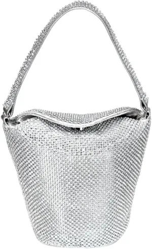 Mini Diamond Shining Bucket Evening Bag Chic Shoulder Bag Handle Crossbody Tote for Parties
