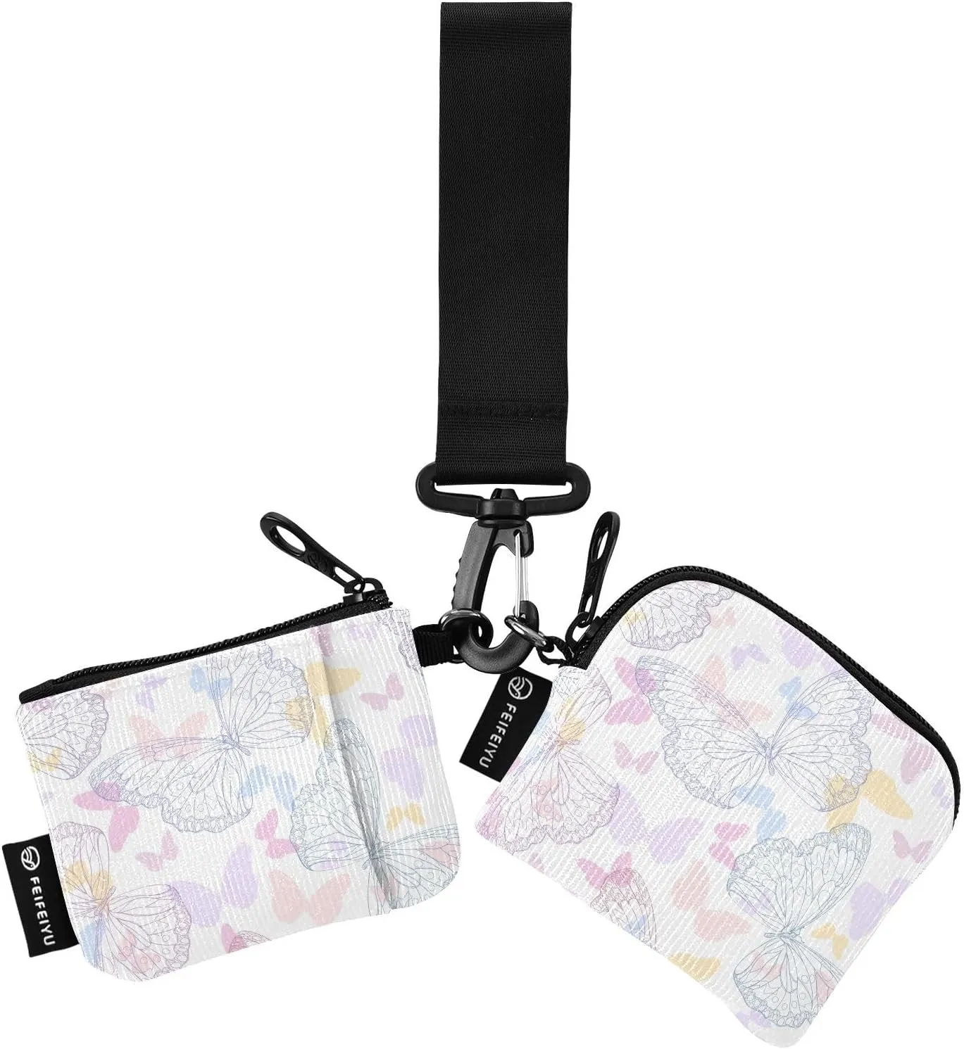 Minimalist Butterfly Wristlet Wallets for Women, Mini Coin Purse Portable Keychain Wallets for Women