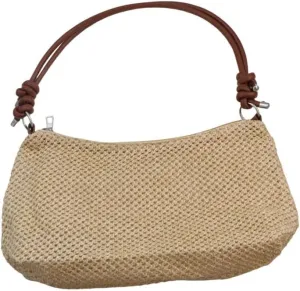 Minimalist Casual Shoulder Bag Woven Crossbody Bag, Simple Handbag Shopping Handbag Travel Beach Bag
