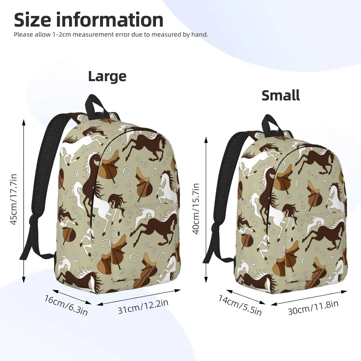 Minimalist Cool Horse Saddle_A Lightweight Canvas Backpack, Backpack For Women Men Couples, Travel Laptop Backpack