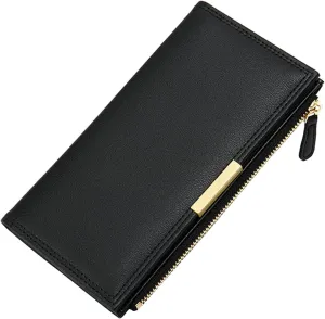 Minimalist Leather Front Pocket Wallets for Women Small Pu Leather Wallet Bag Women's Convely Essential Wristlet