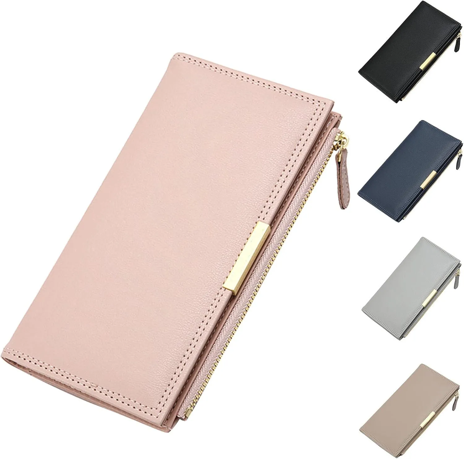 Minimalist Leather Front Pocket Wallets for Women Small Pu Leather Wallet Bag Women's Convely Essential Wristlet