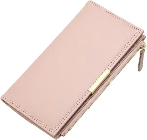 Minimalist Leather Front Pocket Wallets for Women Small Pu Leather Wallet Bag Women's Convely Essential Wristlet