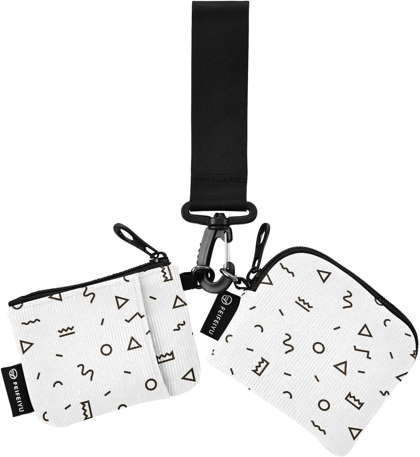 Minimalist Symbol Pattern Wristlet Wallets for Women, Mini Coin Purse Portable Keychain Wallets for Women