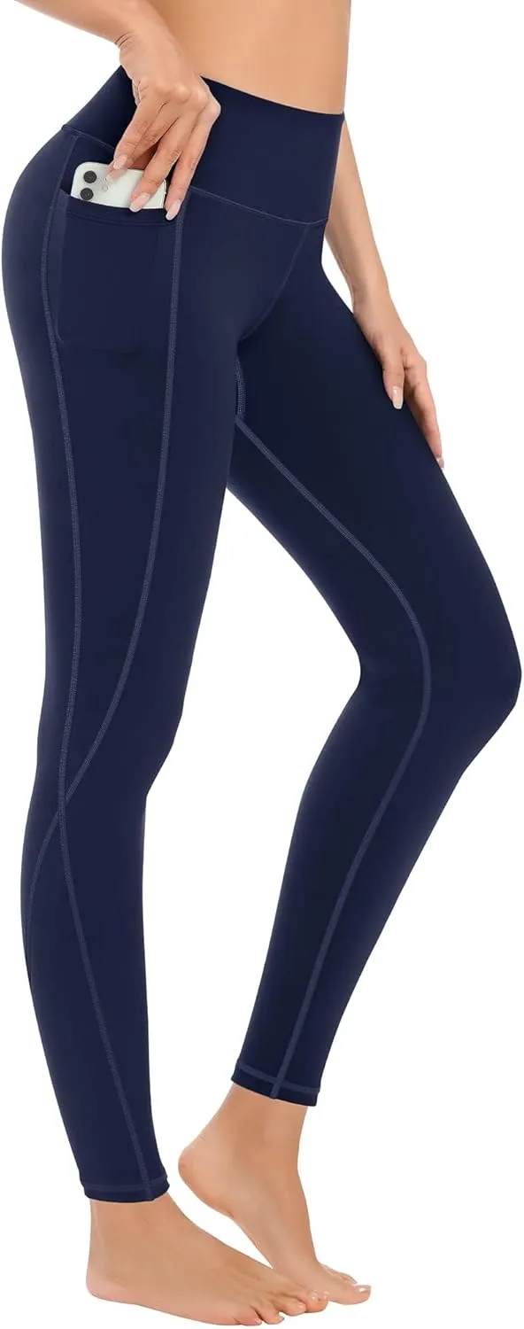 MIRITY 4 Pack Yoga Leggings with Pockets for Women - High Waist Tummy Control Pants for Workout