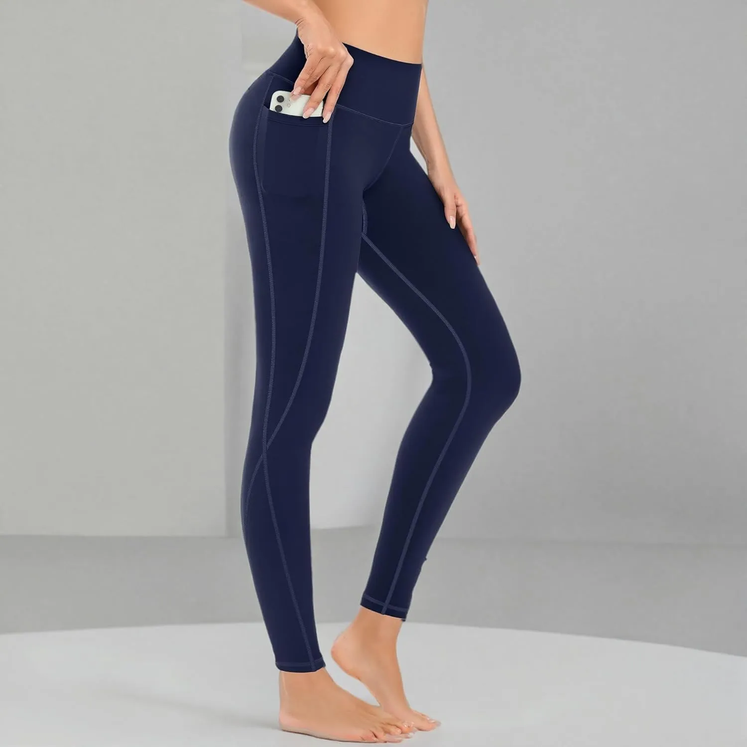MIRITY 4 Pack Yoga Leggings with Pockets for Women - High Waist Tummy Control Pants for Workout