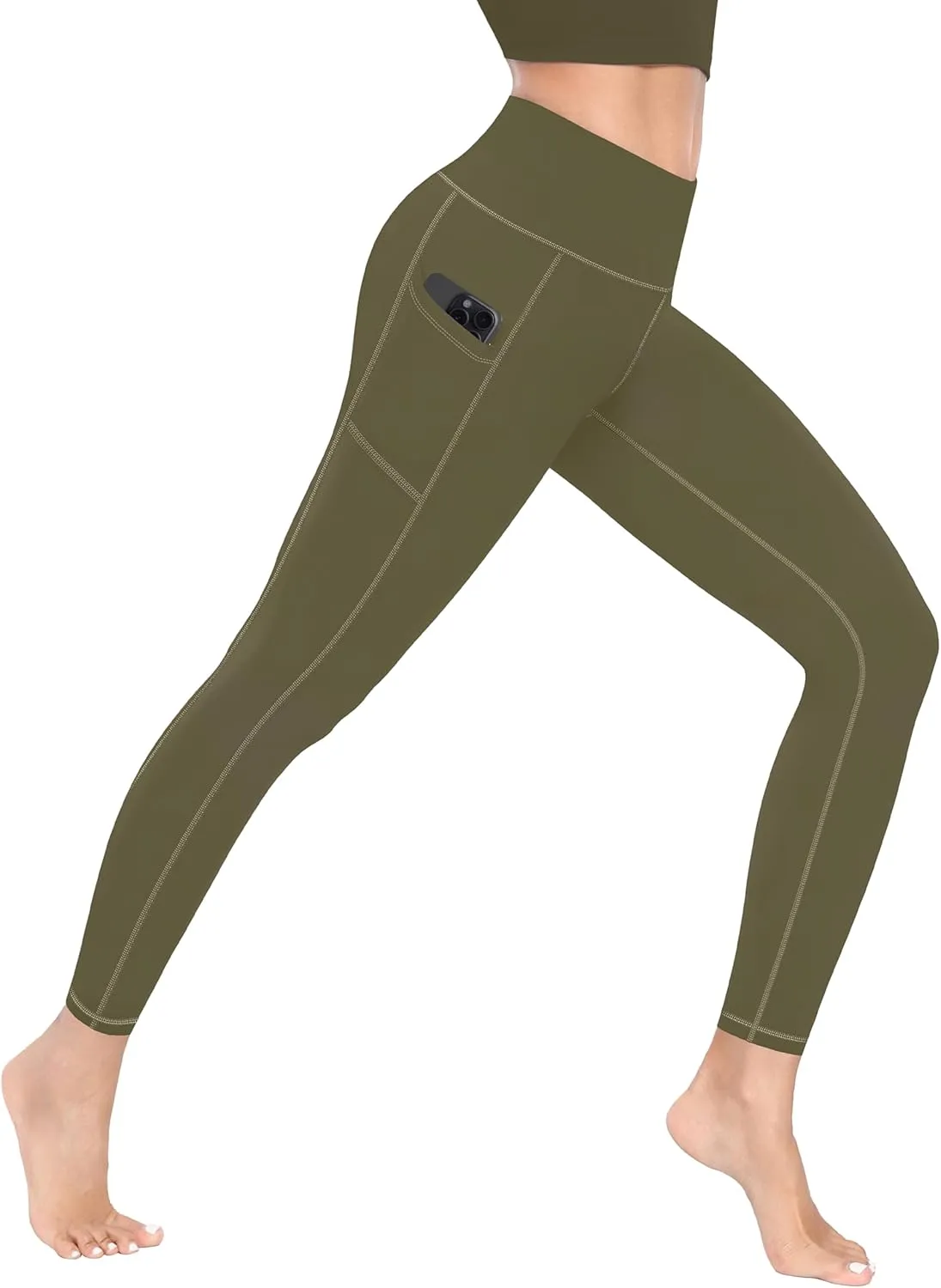 MIRITY Yoga Leggings with Pockets for Women - High Waist Tummy Control Pants for Workout Pack of 4