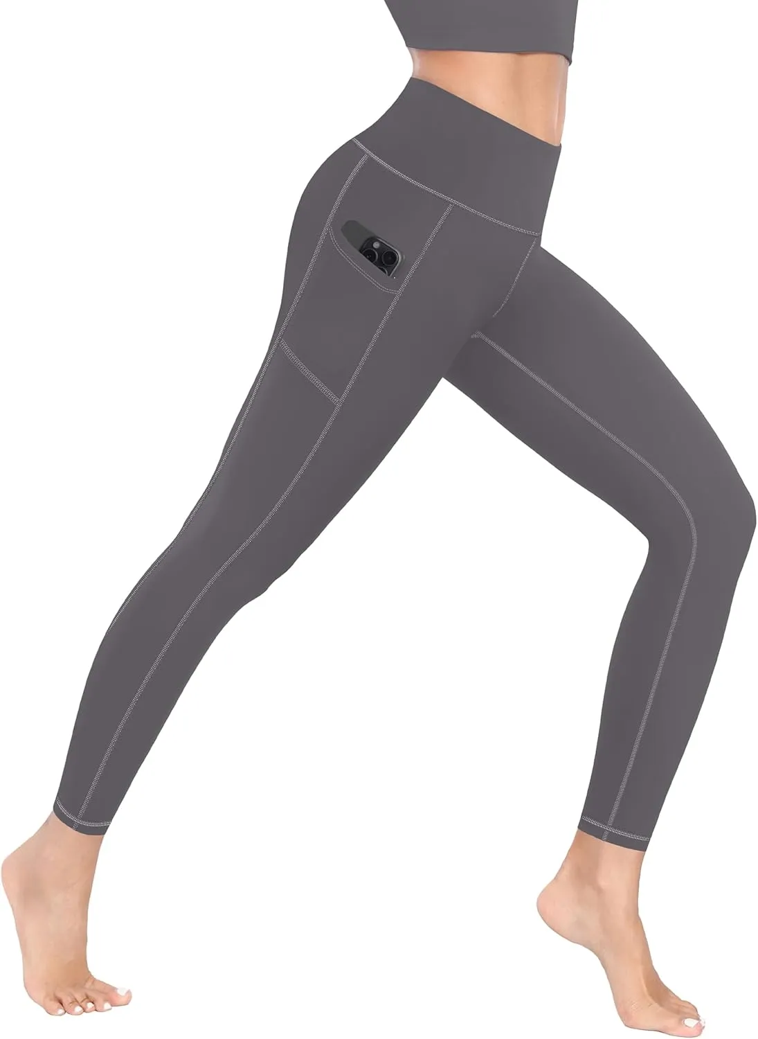 MIRITY Yoga Leggings with Pockets for Women - High Waist Tummy Control Pants for Workout Pack of 4