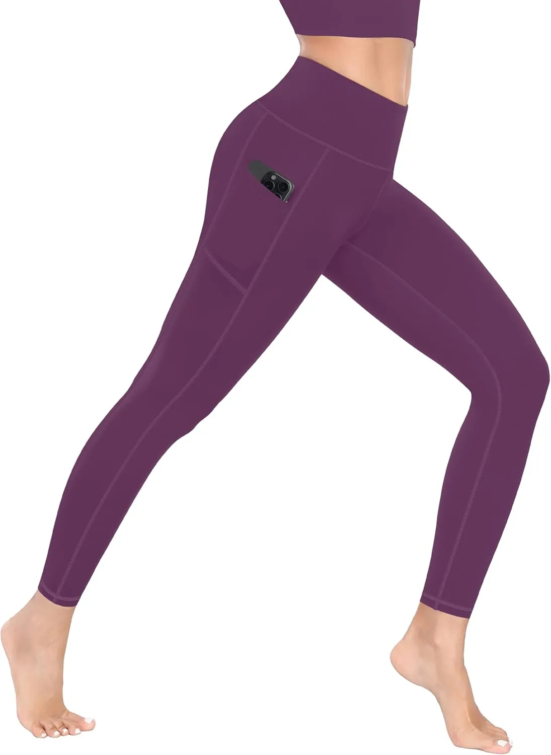 MIRITY Yoga Leggings with Pockets for Women - High Waist Tummy Control Pants for Workout Pack of 4
