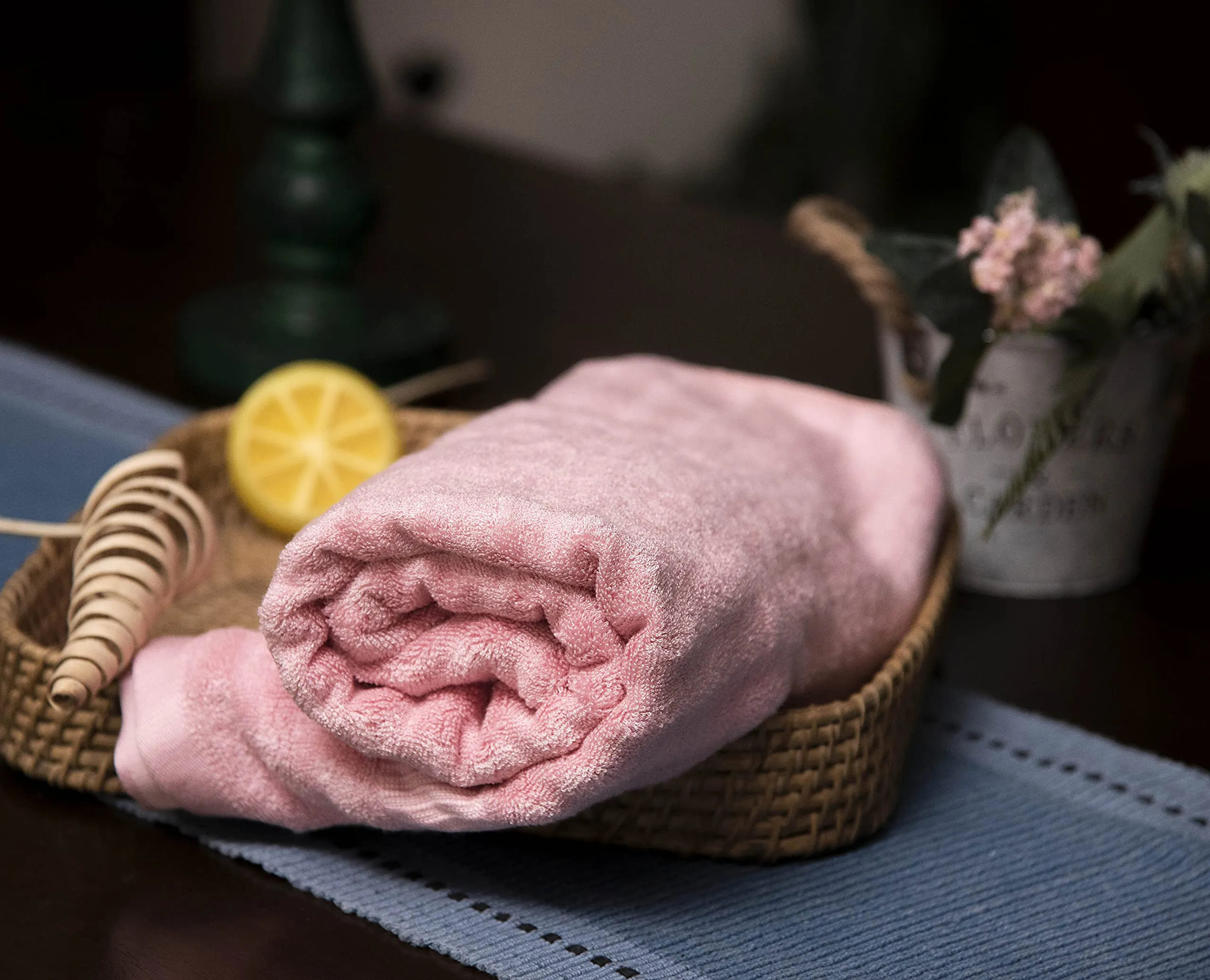 Mush Bamboo 3 PieceTowels Set | Ultra Soft, Absorbent and Antimicrobial 600 GSM (Bath Towel, Hand Towel and Face Towel) Perfect for Daily Use and Gifting (Pink)
