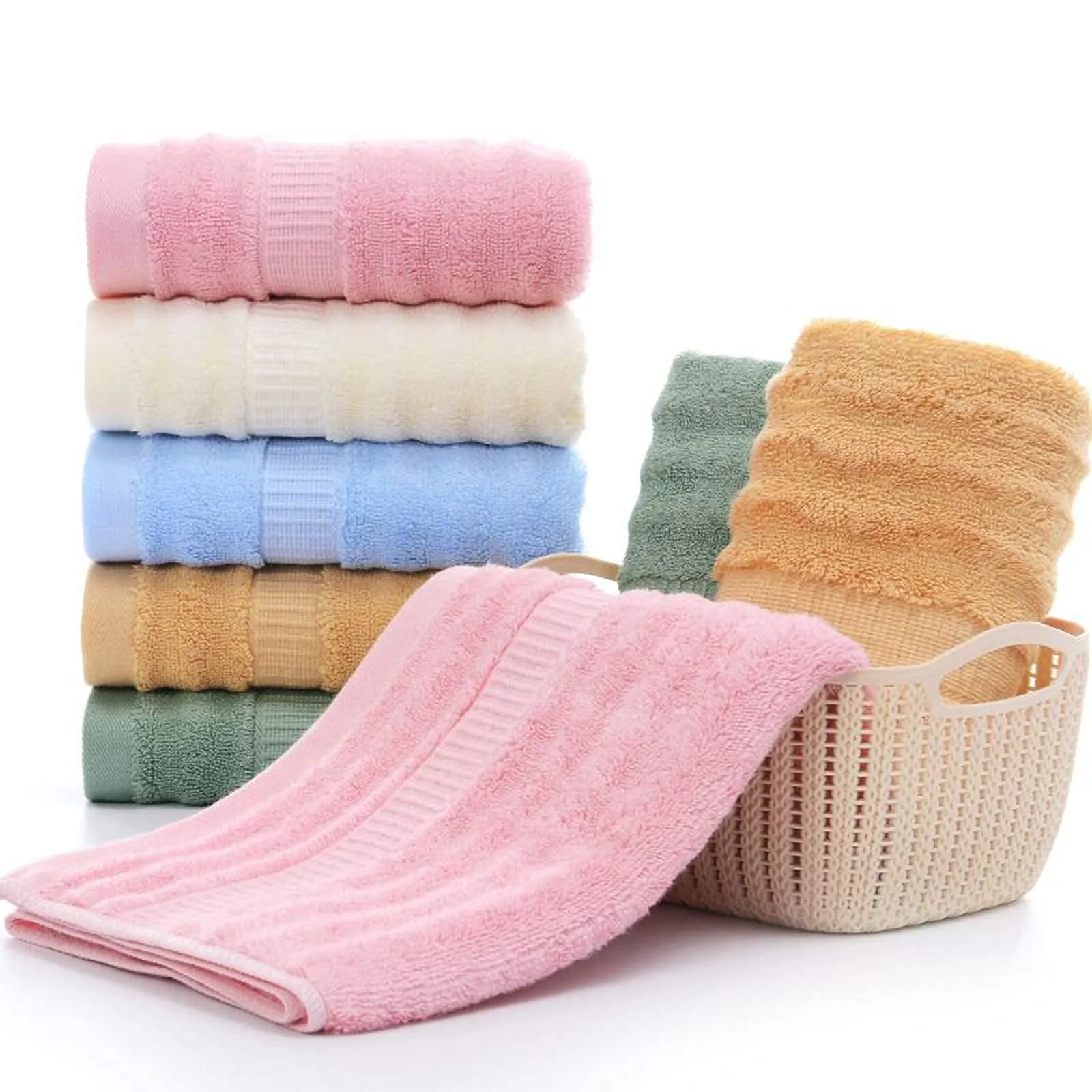 Mush Bamboo 3 PieceTowels Set | Ultra Soft, Absorbent and Antimicrobial 600 GSM (Bath Towel, Hand Towel and Face Towel) Perfect for Daily Use and Gifting (Pink)