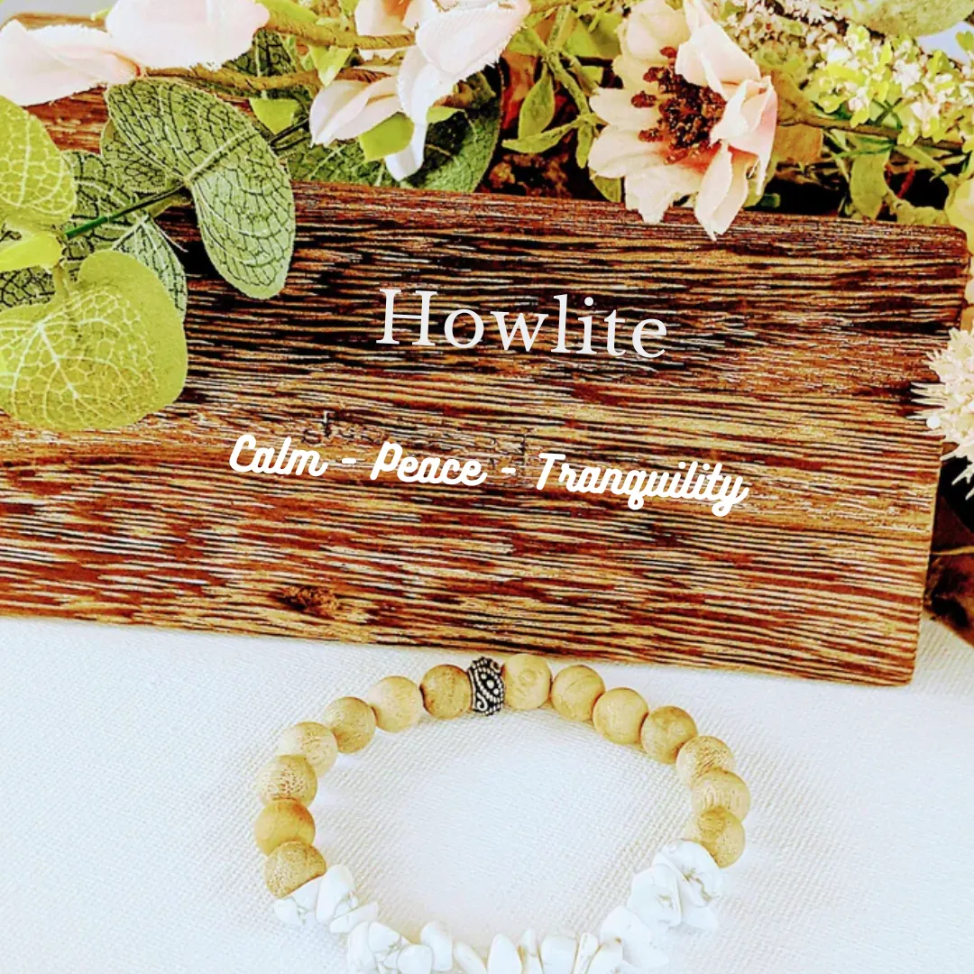 Natural Howlite Gemstone Chip Diffuser-Calming Bracelet