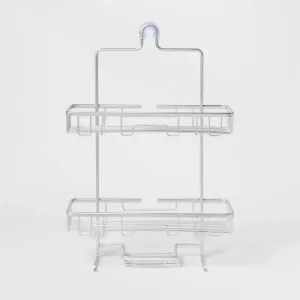 New - Threshold Wide Rustproof Hanging Shower Caddy Aluminum Over Shower Head