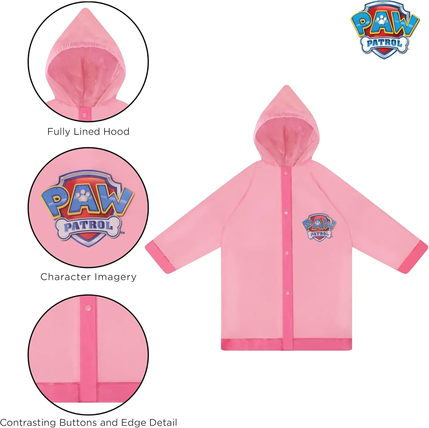 Nickelodeon Umbrella and Poncho Raincoat Set, Paw Patrol Girls Rain Wear for Toddler 2-3 Or Kids 4-7