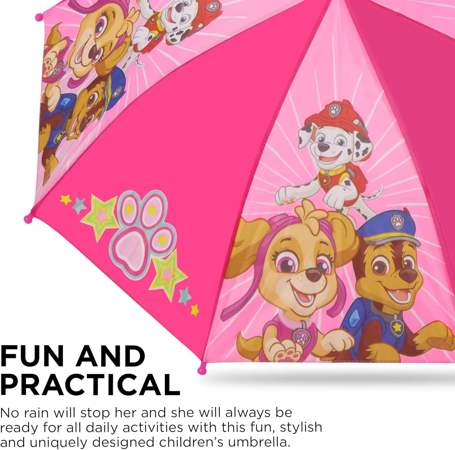 Nickelodeon Umbrella and Poncho Raincoat Set, Paw Patrol Girls Rain Wear for Toddler 2-3 Or Kids 4-7